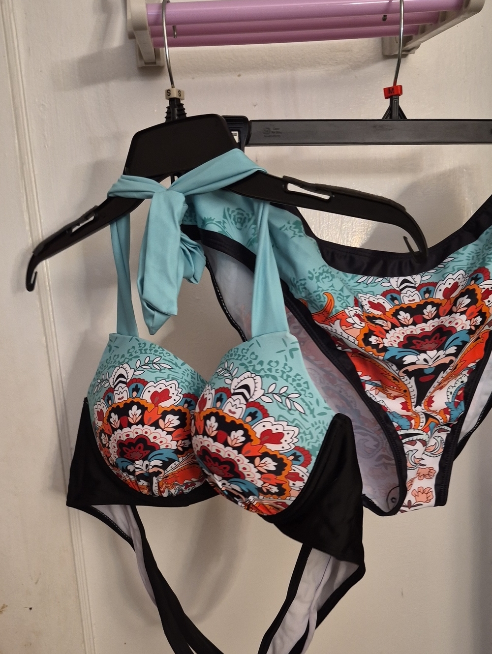 NWOT-SKYE Mercedes Paialey Halter Swimsuit Top & Bottom. Size XXL